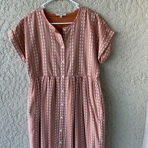 Madewell Terracotta Button-Down Dress